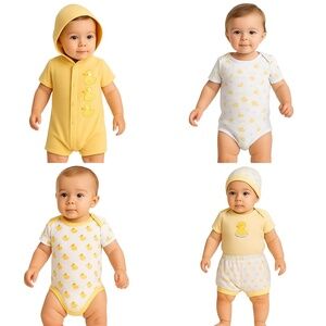 TYKES Baby Boys’ 4-Piece Yellow Duck Print Layette Set Size‎ 0–3 Months